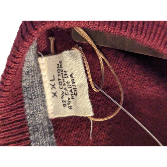 Weatherproof Maroon Mens XXL Sweater Pullover Vintage 1948 Cotton Cashmere New - Picture 6 of 7